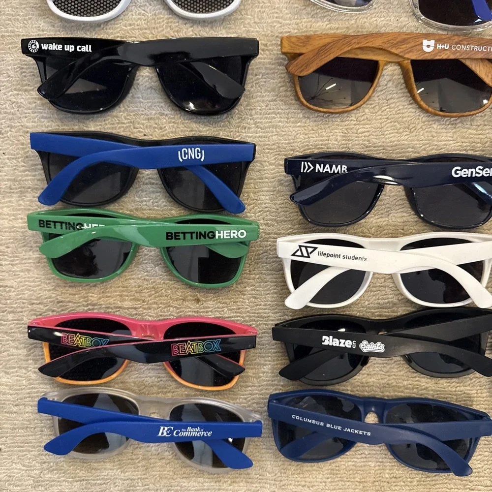 Lot of 50 NEW Logo Sunglasses: Limited Offer-Multiple Colors-Men/Women-NWT